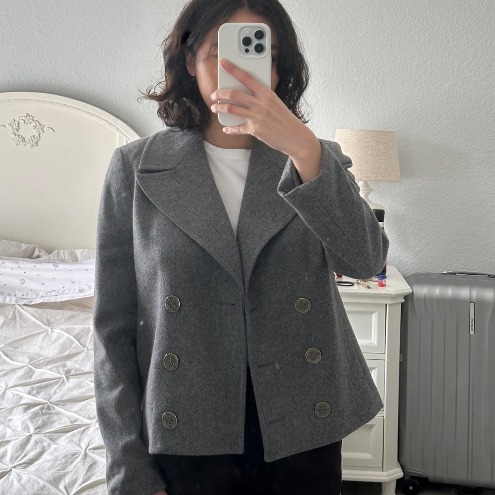 Juicy Couture Women's Gray Double-Breasted Coat Size Small